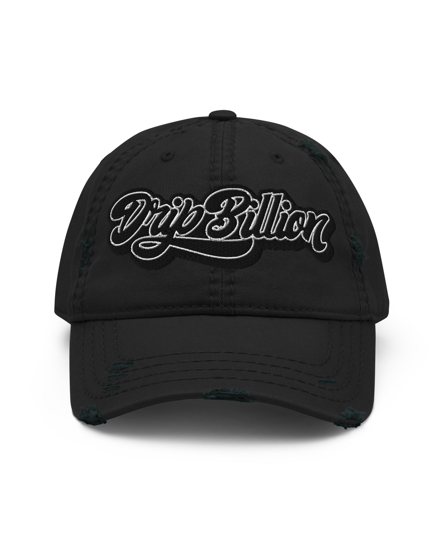 Stylish distressed dad hat made from 100% pre-shrunk cotton twill, ideal for casual outfits and streetwear fashion.