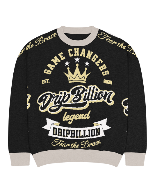 Varsity Graphic Knitted Crew Neck Sweater