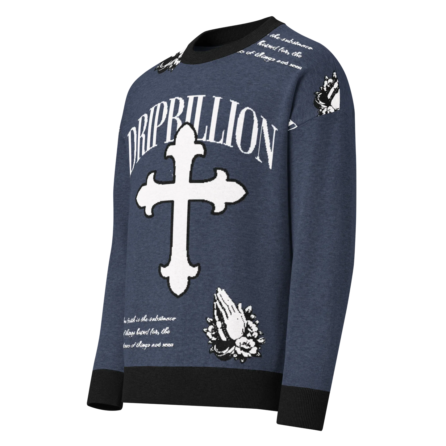 Relaxed fit knitted crew neck sweater