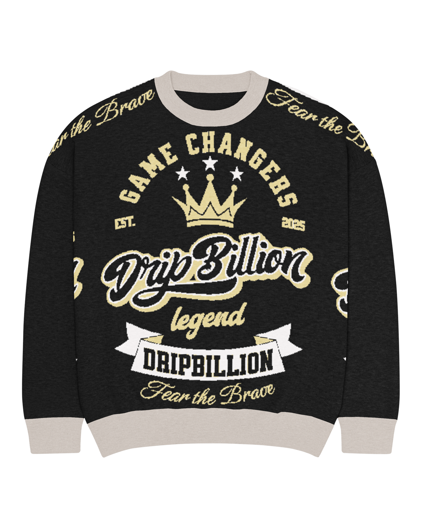 Varsity Graphic Knitted Crew Neck Sweater