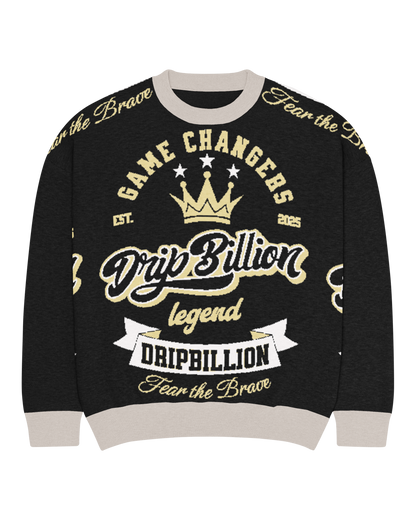 Varsity Graphic Knitted Crew Neck Sweater