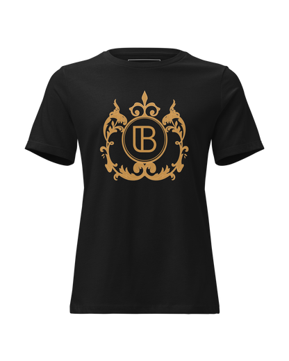 Luxury Emblem Relaxed Fit Women's T-Shirt - Soft Cotton, Casual Streetwear, UK Style